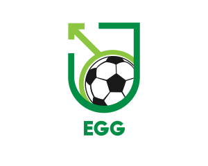 Modern - Soccer Ball Arrow logo design