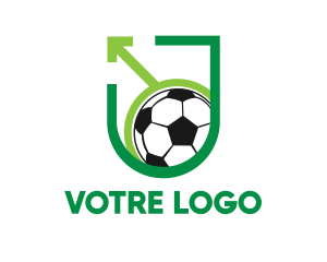 Shape - Soccer Ball Arrow logo design