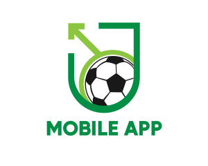 Goal Keeper - Soccer Ball Arrow logo design