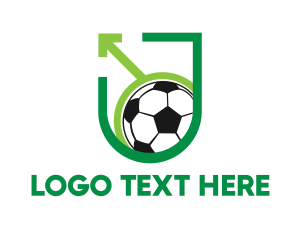 League - Soccer Ball Arrow logo design