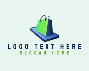 Paper Bag - Online Shop Cellphone App logo design