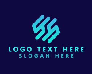 Stroke - Blue Abstract Letter S logo design