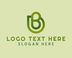 Green Leaf Letter B Logo