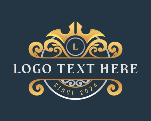 High End - Upscale Floral Crest logo design