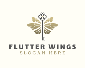 Key Butterfly Wings logo design