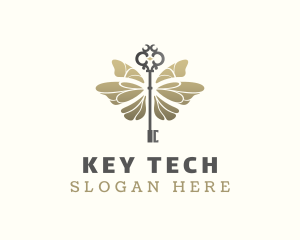 Key Butterfly Wings logo design