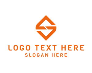 Orange - Financial Diamond Letter S logo design