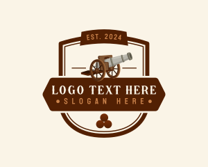 War - Cannon Artillery Weapon logo design