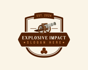 Cannon Artillery Weapon logo design