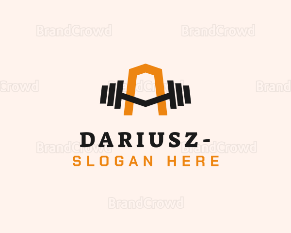 Barbell Physical Fitness Letter A Logo