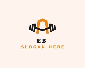 Bodybuilding - Barbell Physical Fitness Letter A logo design