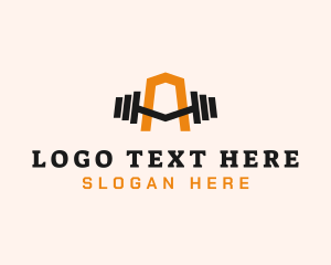Physical - Barbell Physical Fitness Letter A logo design