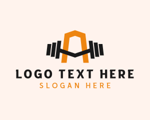 Weightlifting - Barbell Fit Letter A logo design