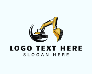 Excavation Backhoe Construction Logo