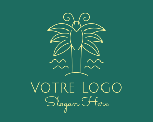 Tourism - Simple Butterfly Palm Tree logo design