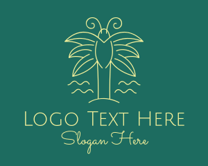 Yellow - Simple Butterfly Palm Tree logo design