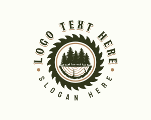 Carpentry - Saw Wood Forest logo design