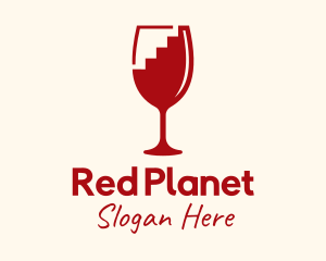 Staircase Wine Glass logo design