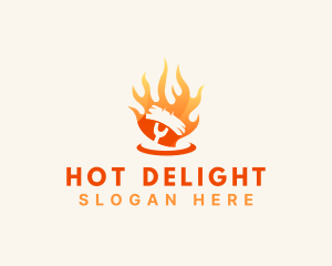 Flame Grill Barbecue logo design