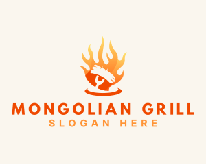 Flame Grill Barbecue logo design