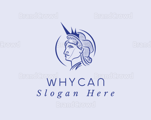 Blue Crown Woman Logo