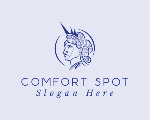 Blue Crown Woman logo design