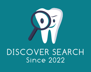 Tooth Magnifying Glass logo design