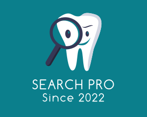 Tooth Magnifying Glass logo design