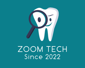 Tooth Magnifying Glass logo design