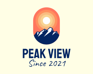 Mountain - Sunrise Mountain Badge logo design