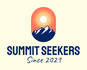 Mountaineering - Sunrise Mountain Badge logo design