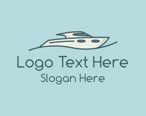 Beach - Teal Wave Speedboat logo design