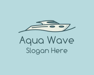 Teal Wave Speedboat logo design