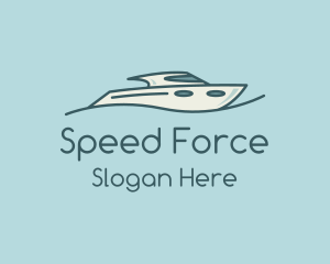 Powerboat - Teal Wave Speedboat logo design