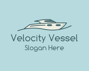 Speedboat - Teal Wave Speedboat logo design