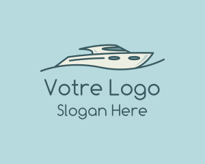 Racing - Teal Wave Speedboat logo design