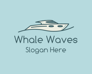 Teal Wave Speedboat logo design