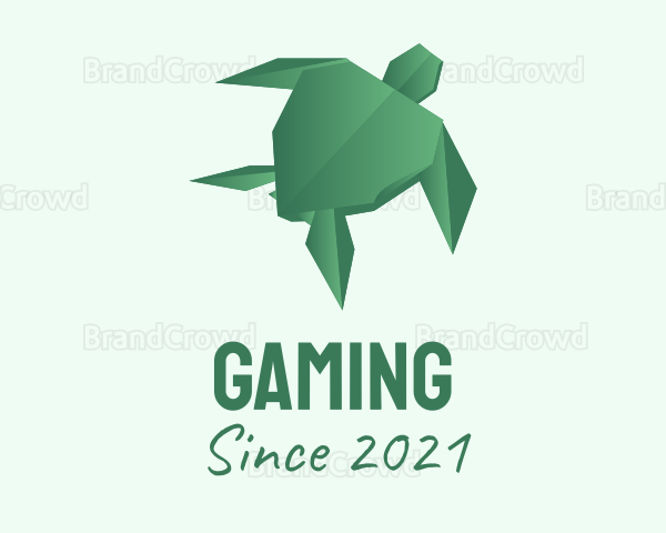 Green Turtle Origami Logo
