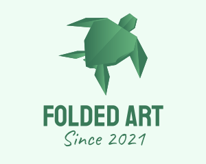 Green Turtle Origami  logo design