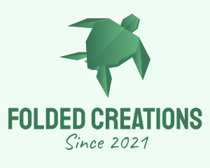 Green Turtle Origami  logo design