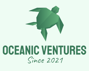 Green Turtle Origami  logo design