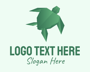 Green Turtle Origami  Logo