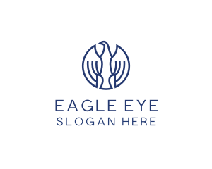 Eagle - Round Blue Eagle Bird logo design