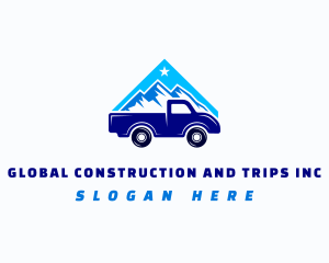 Travel - Mountain Pickup Truck logo design