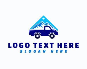 Logistics - Mountain Pickup Truck logo design