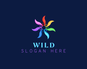 Colorful Swirl Flower Wellness Logo