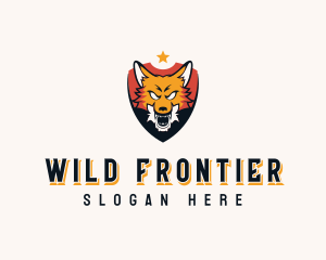 Wild Wolf Shield  logo design