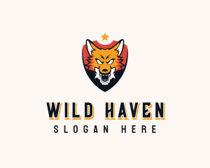 Wild Wolf Shield  logo design