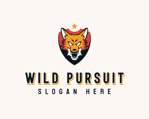 Wild Wolf Shield  logo design