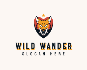 Wild Wolf Shield  logo design